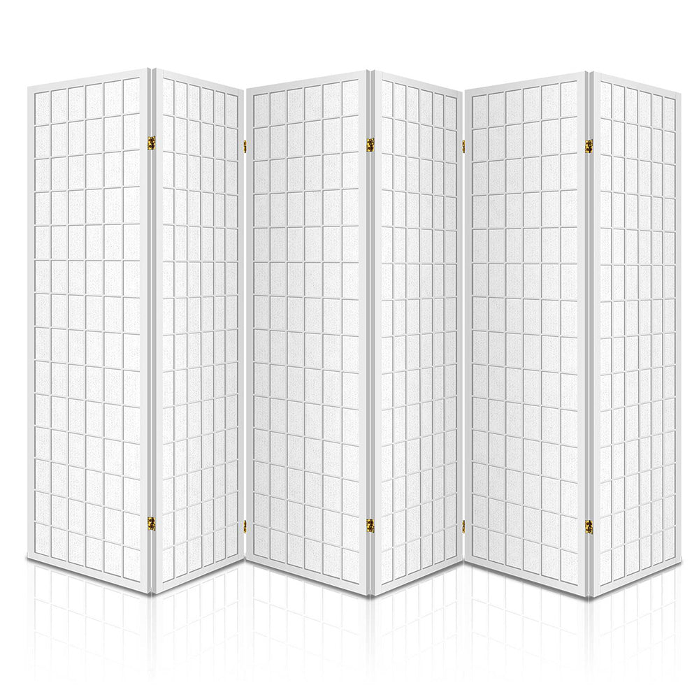 Artiss 6 Panel Room Divider Screen 261x179cm White-VIC_Metro