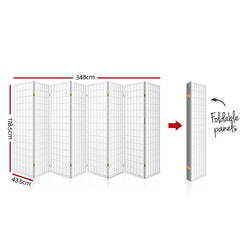 Artiss 8 Panel Room Divider Screen 348x179cm White-NT_Rural