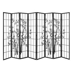 Artiss 8 Panel Room Divider Screen 348x179cm Bamboo Black White-VIC_Metro