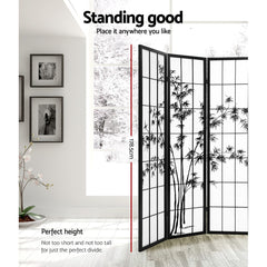 Artiss 8 Panel Room Divider Screen 348x179cm Bamboo Black White-VIC_Metro