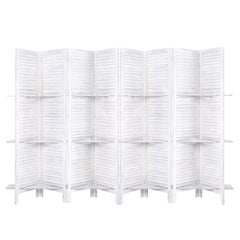 Artiss 8 Panel Room Divider Screen 326x170cm Shelf White-ACT