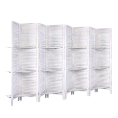 Artiss 8 Panel Room Divider Screen 326x170cm Shelf White-QLD_Metro