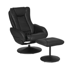 Artiss Recliner Chair Ottoman Heated Massage Black-NSW_Rural