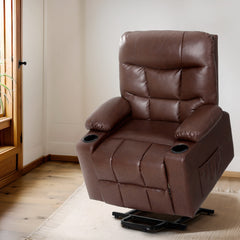 Artiss Recliner Chair Lift Assist Heated Massage Chair Leather Claude-QLD_Metro