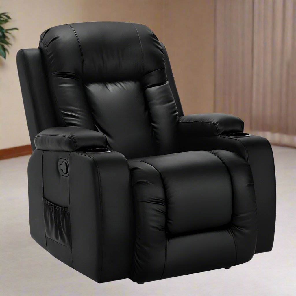 Artiss Recliner Chair Electric Heated Massage Chairs Faux Leather Cabin-SA_Metro