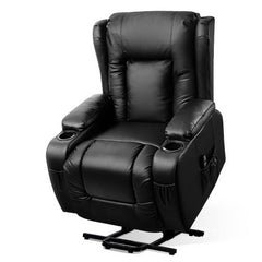 Artiss Recliner Chair Lift Assist Heated Massage Chair Leather Rukwa-NSW_Metro