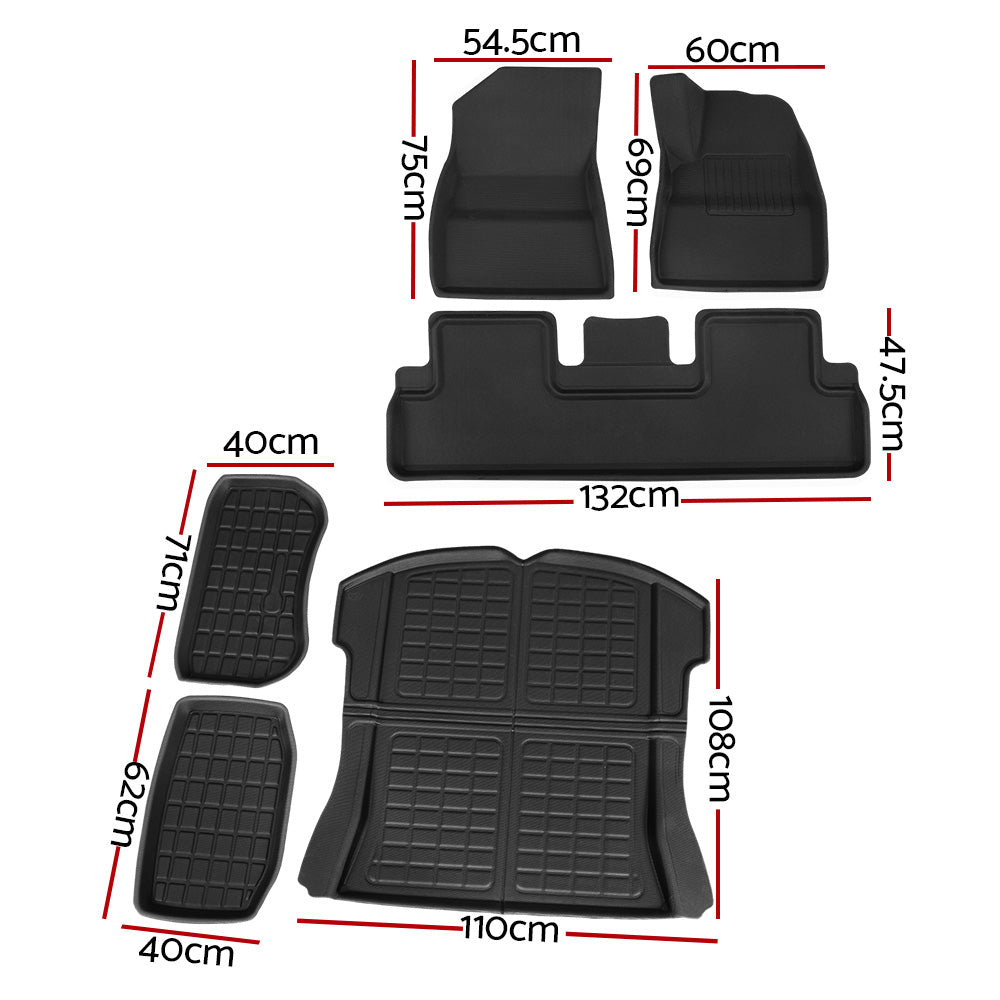 Weisshorn Car Rubber Floor Mats for Tesla Model 3 Trunk Toolbox Cargo Mat Carpet-ACT