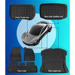 Weisshorn Car Rubber Floor Mats for Tesla Model 3 Trunk Toolbox Cargo Mat Carpet-WA_Rural