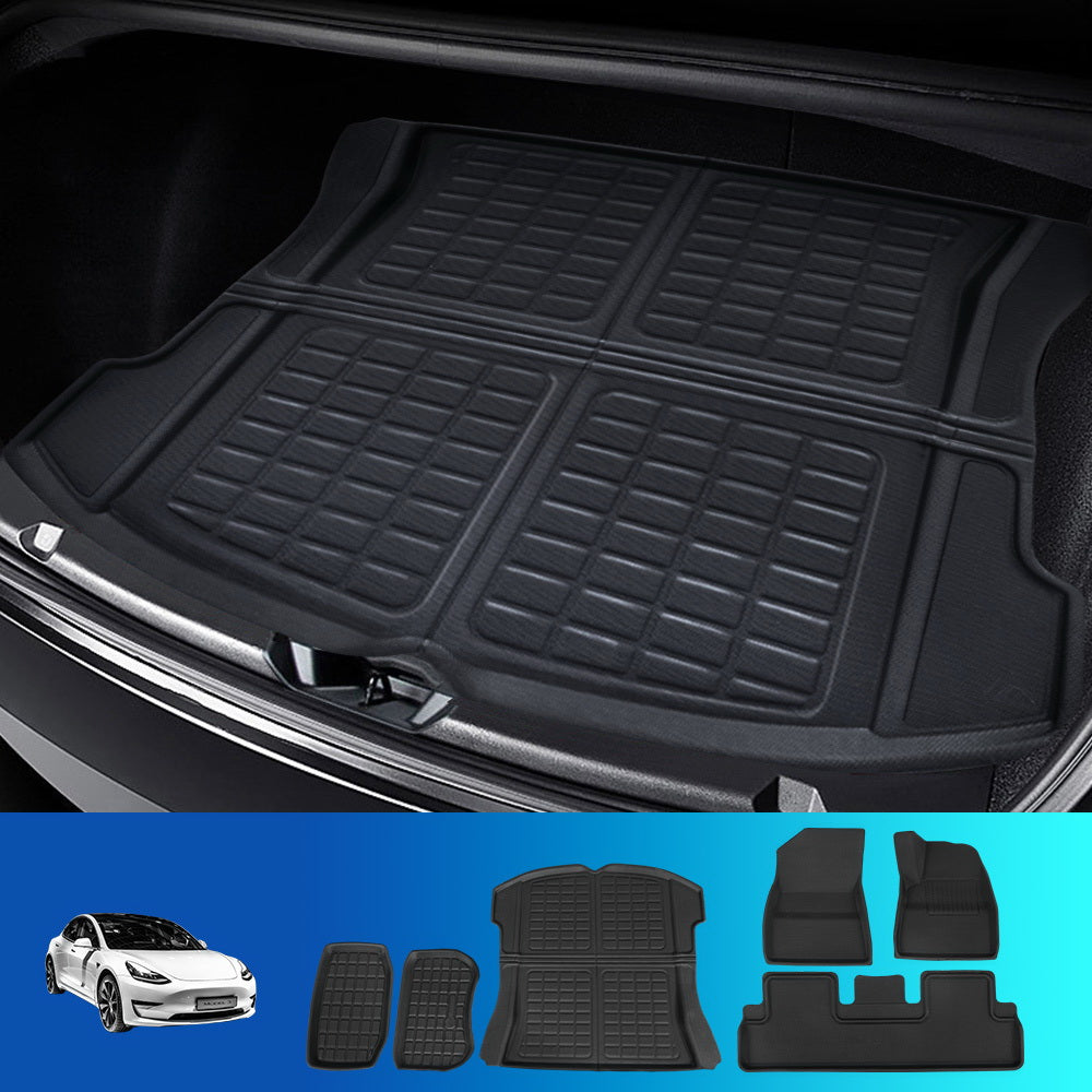 Weisshorn Car Rubber Floor Mats for Tesla Model 3 Trunk Toolbox Cargo Mat Carpet-ACT