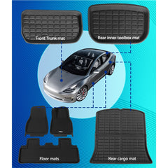 Weisshorn Car Rubber Floor Trunk Toolbox Cargo Mats for Tesla Model Y 2021-2023-VIC_Rural