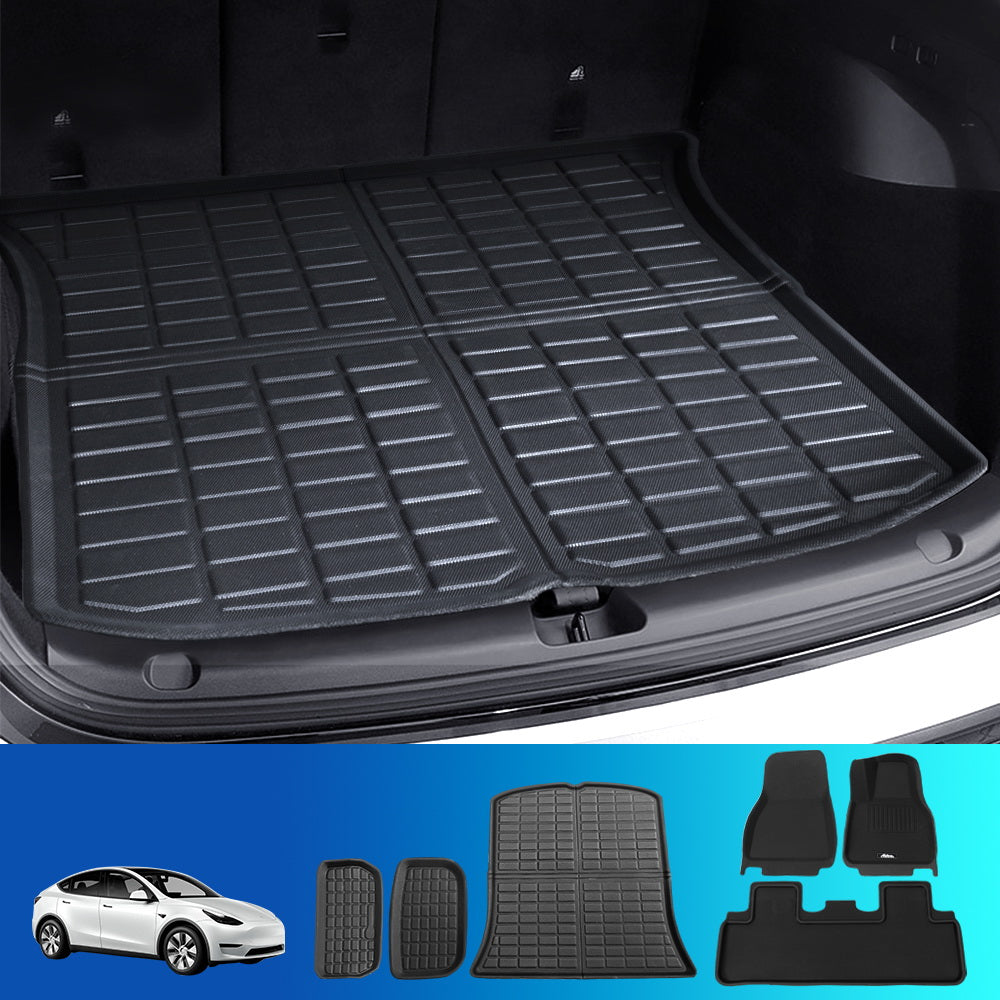 Weisshorn Car Rubber Floor Trunk Toolbox Cargo Mats for Tesla Model Y 2021-2023-ACT