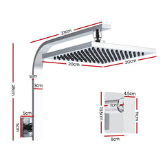 Cefito 8'' Rain Shower Head Wall Arm Square High Pressure Mixer Tap Chrome