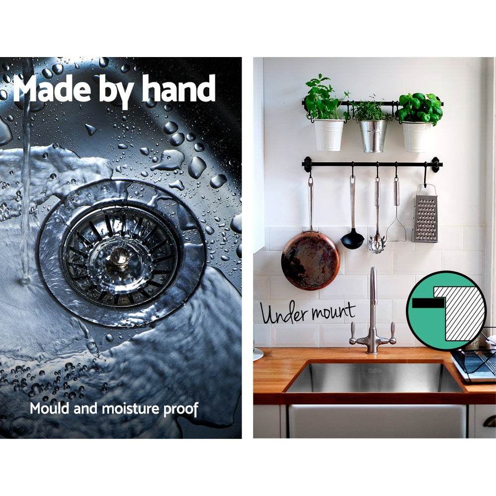 Cefito Kitchen Sink 53X50CM Stainless Steel Basin Single Bowl Silver