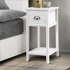 Artiss Bedside Table Vintage - THYME White