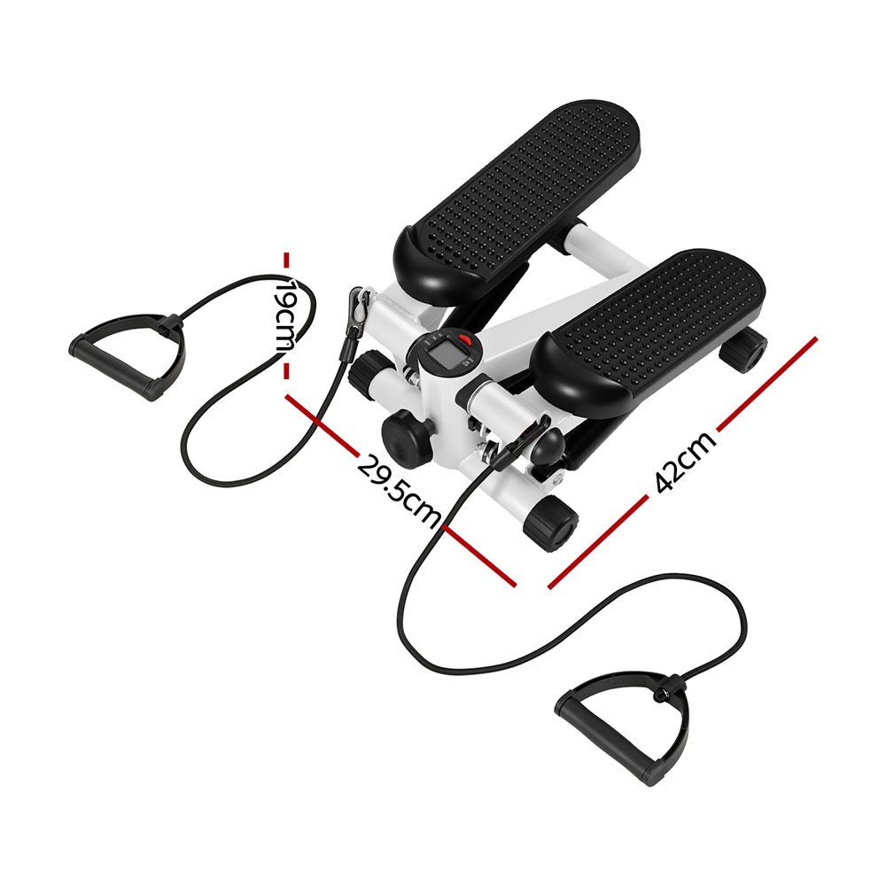 Everfit Mini Stepper with Resistance Rope Aerobic for Exercise Compact Home Workout White