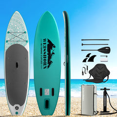 Weisshorn Stand Up Paddle Board 10.6ft Inflatable SUP Surfboard Paddleboard Kayak Surf Green-WA_Metro