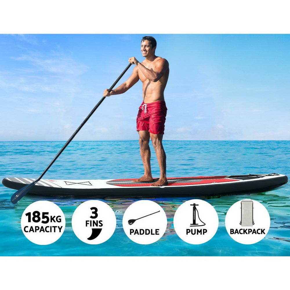 Weisshorn Stand Up Paddle Board 11ft Inflatable SUP Surfboard Paddleboard Kayak Surf Black-NSW_Metro