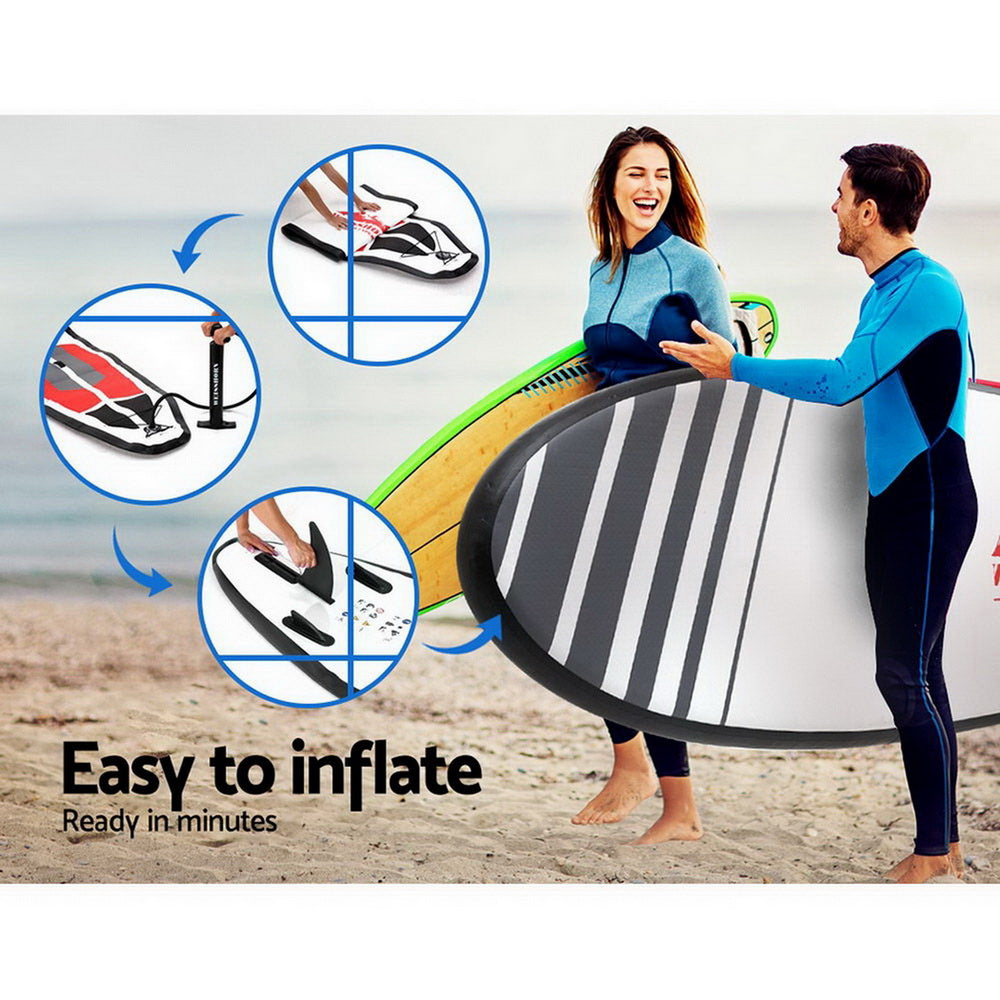 Weisshorn Stand Up Paddle Board 11ft Inflatable SUP Surfboard Paddleboard Kayak Surf Black-NSW_Metro