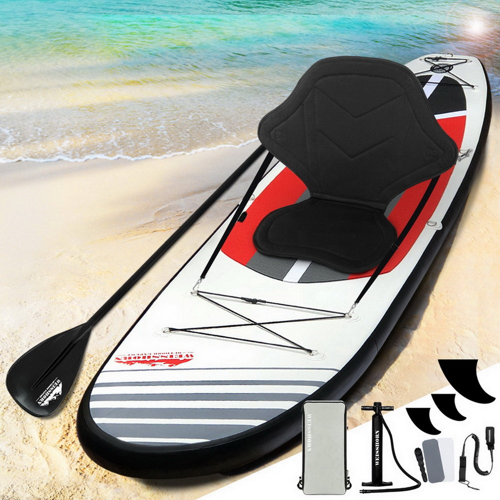 Weisshorn Stand Up Paddle Board 11ft Inflatable SUP Surfboard Paddleboard Kayak Surf Black-NSW_Metro