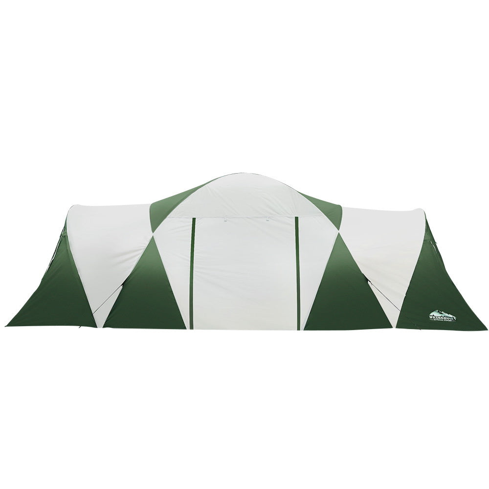 Weisshorn Family Camping Tent 12 Person Hiking Beach Tents (3 Rooms) Green-ACT