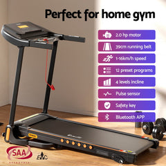 Everfit Treadmill Electric Home Gym Fitness Exercise Equipment Incline 390mm
