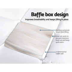 Giselle Bedding 5cm Bamboo Pillowtop Mattress Topper 1000GSM Mattress Pad for Back Pain Relief Washable Breathable Protector with 45cm Deep Pocket Double