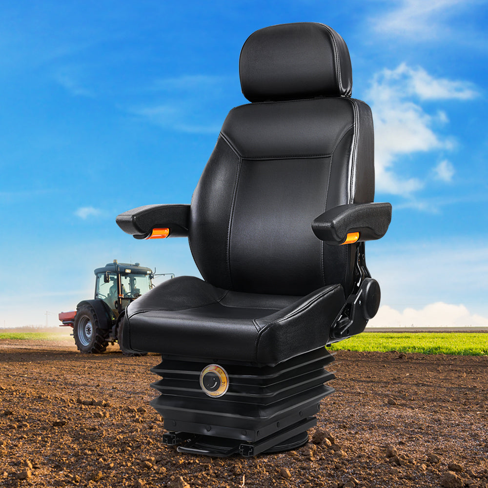 Giantz Tractor Seat Forklift Excavator Truck Universal Backrest Chair PU Leather-SA_Rural