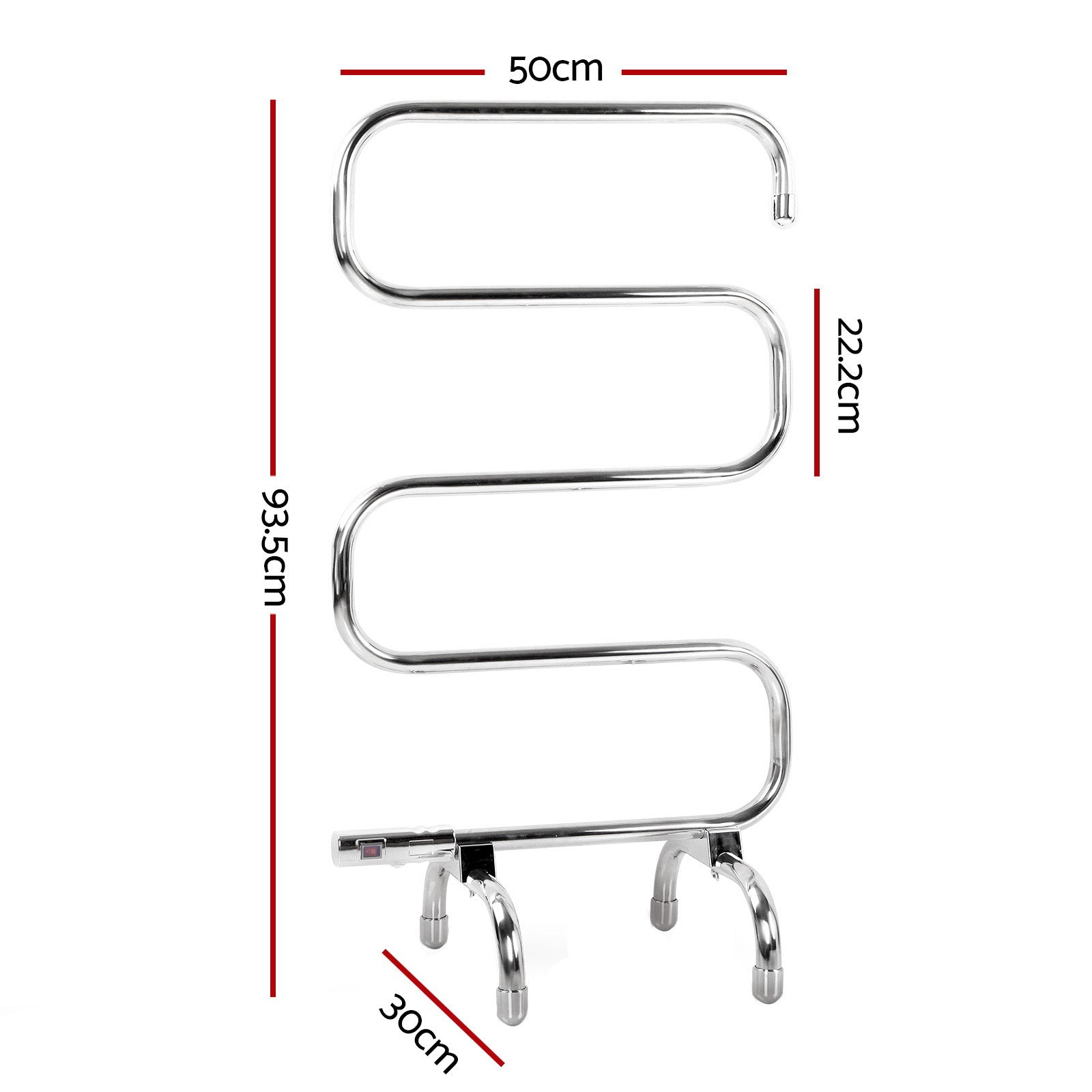 Devanti Electric Heated Towel Rail Rack 5 Bars Freestanding Clothes Dry Warmer