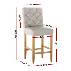 Artiss 4x Bar Stools Linen Upholstered Chairs-SA_Rural