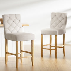 Artiss 4x Bar Stools Linen Upholstered Chairs-NT_Metro