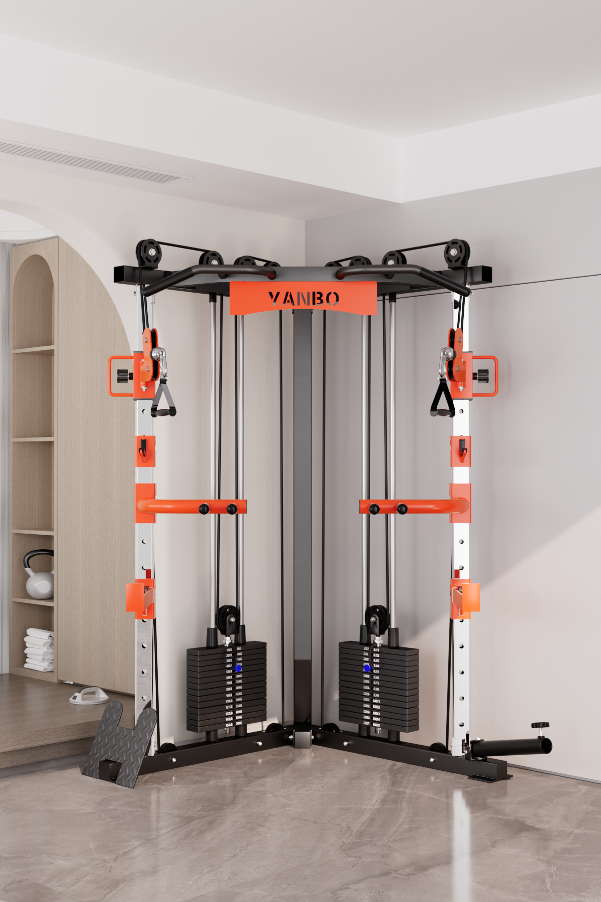 SmartFit C1 Max Multi Functional Cable Crossover Station 130kgs Pin Loaded Machine with attachment