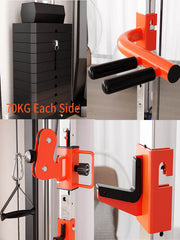 SmartFit C1 Max Multi Functional Cable Crossover Station 130kgs Pin Loaded  Machine  + Multi Func Bench+7Ft Olympic Barbell + 100kgs Weights