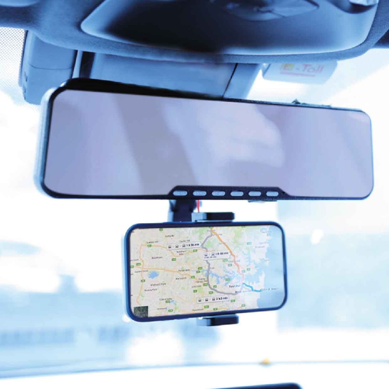 Laser Phone Holder Rear Vision Mirror Mount