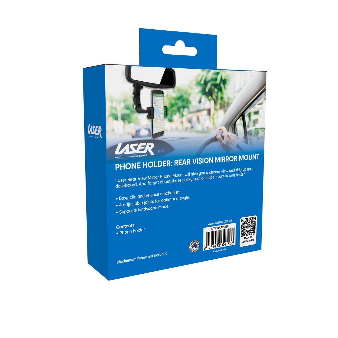 Laser Phone Holder Rear Vision Mirror Mount