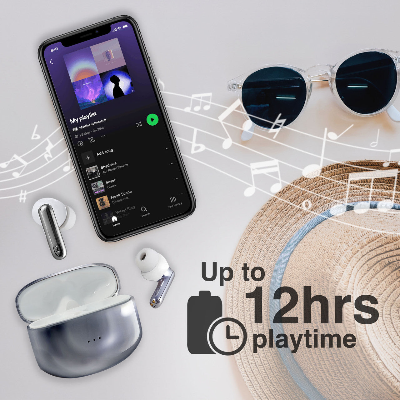 Laser Noise Cancelling TWS Earbuds Silver