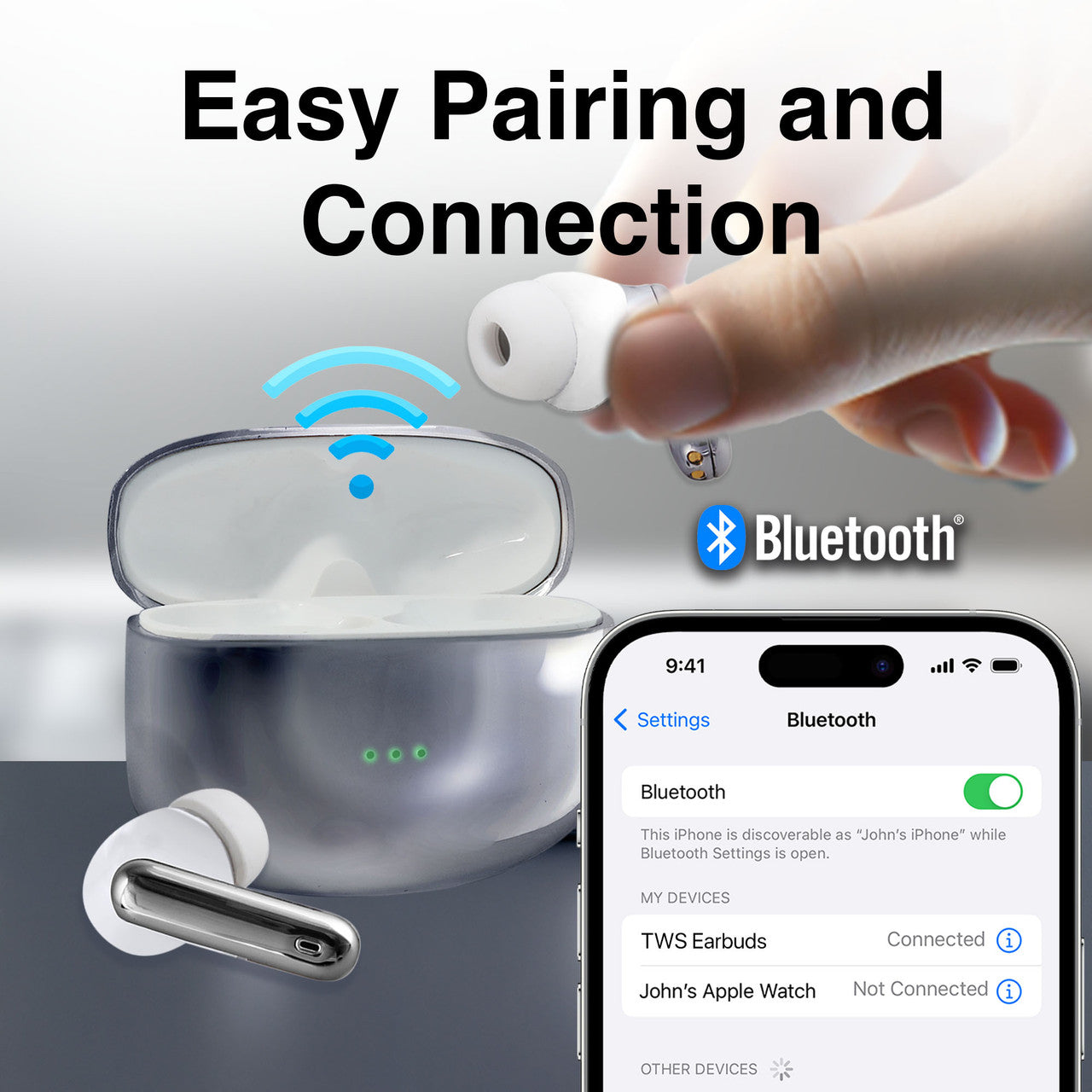 Laser Noise Cancelling TWS Earbuds Silver