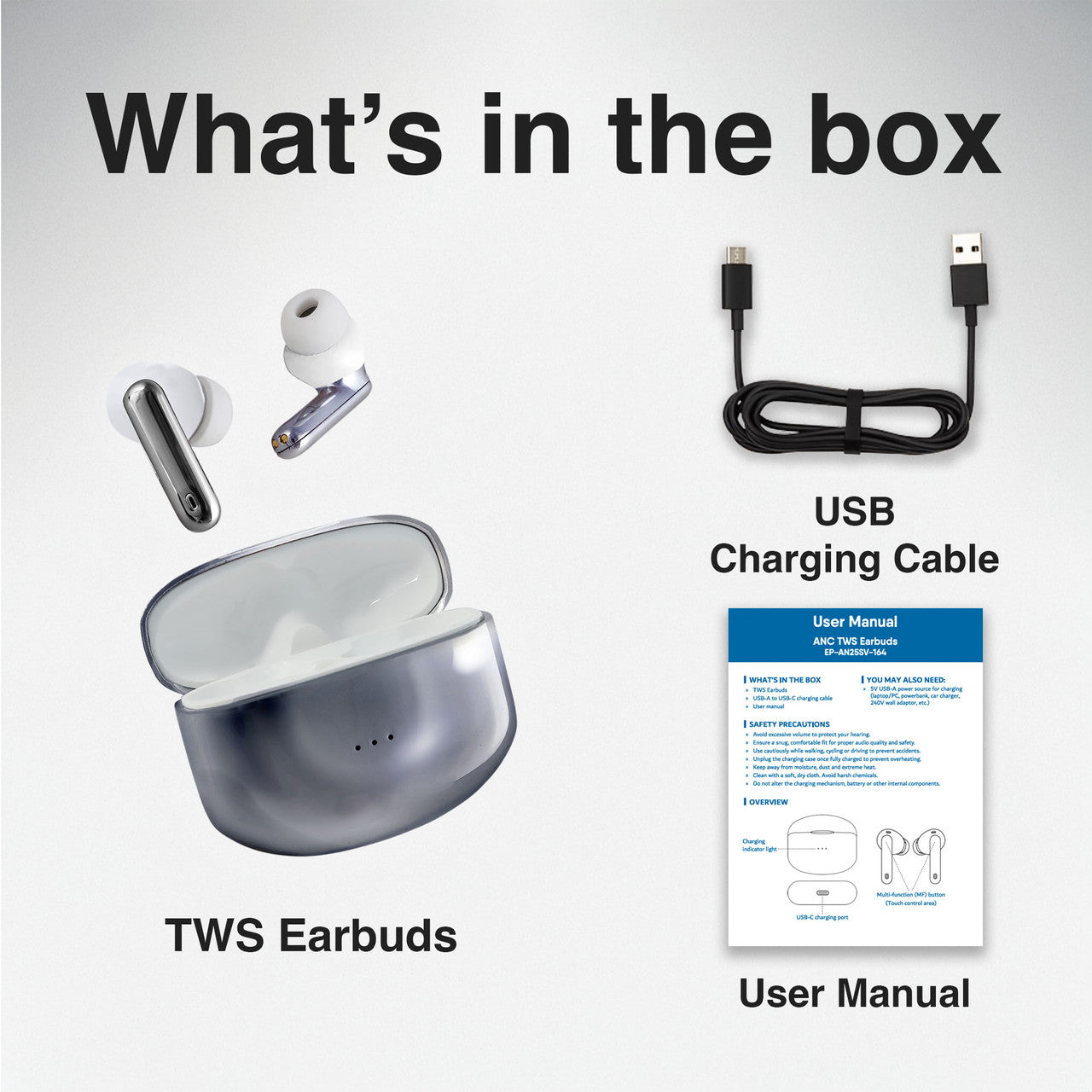 Laser Noise Cancelling TWS Earbuds Silver