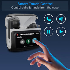 Laser TWS Earbuds ANC with Touch Display Black