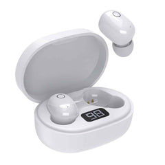Laser TWS Mini ENC Earbuds LED Display White