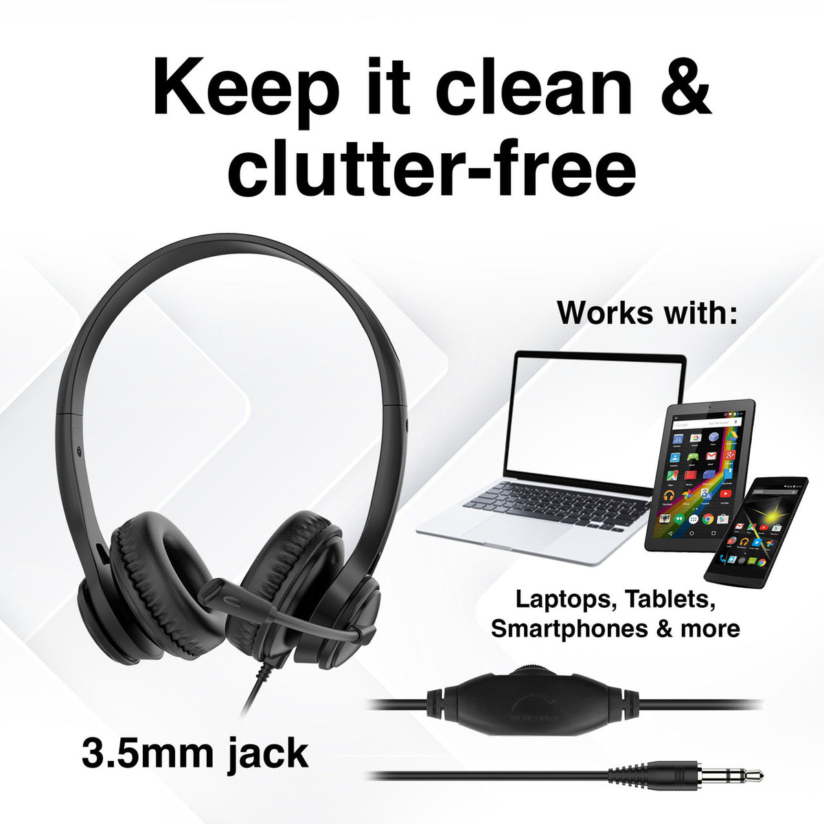 Laser Wired Conference Headset 3.5mm Mic
