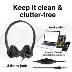 Laser Wired Conference Headset 3.5mm Mic