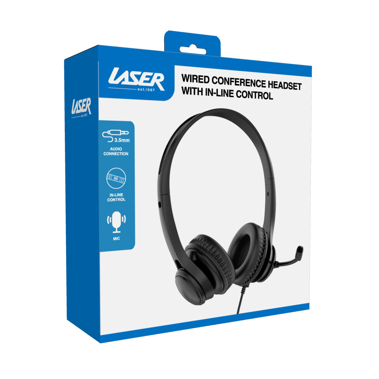 Laser Wired Conference Headset 3.5mm Mic