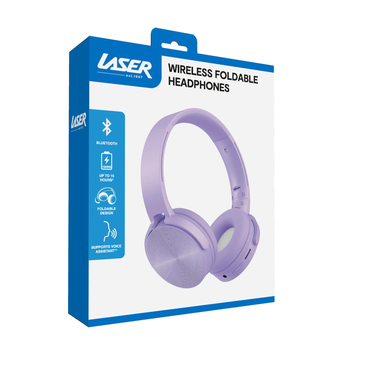 Laser Wireless Foldable Headphones Purple