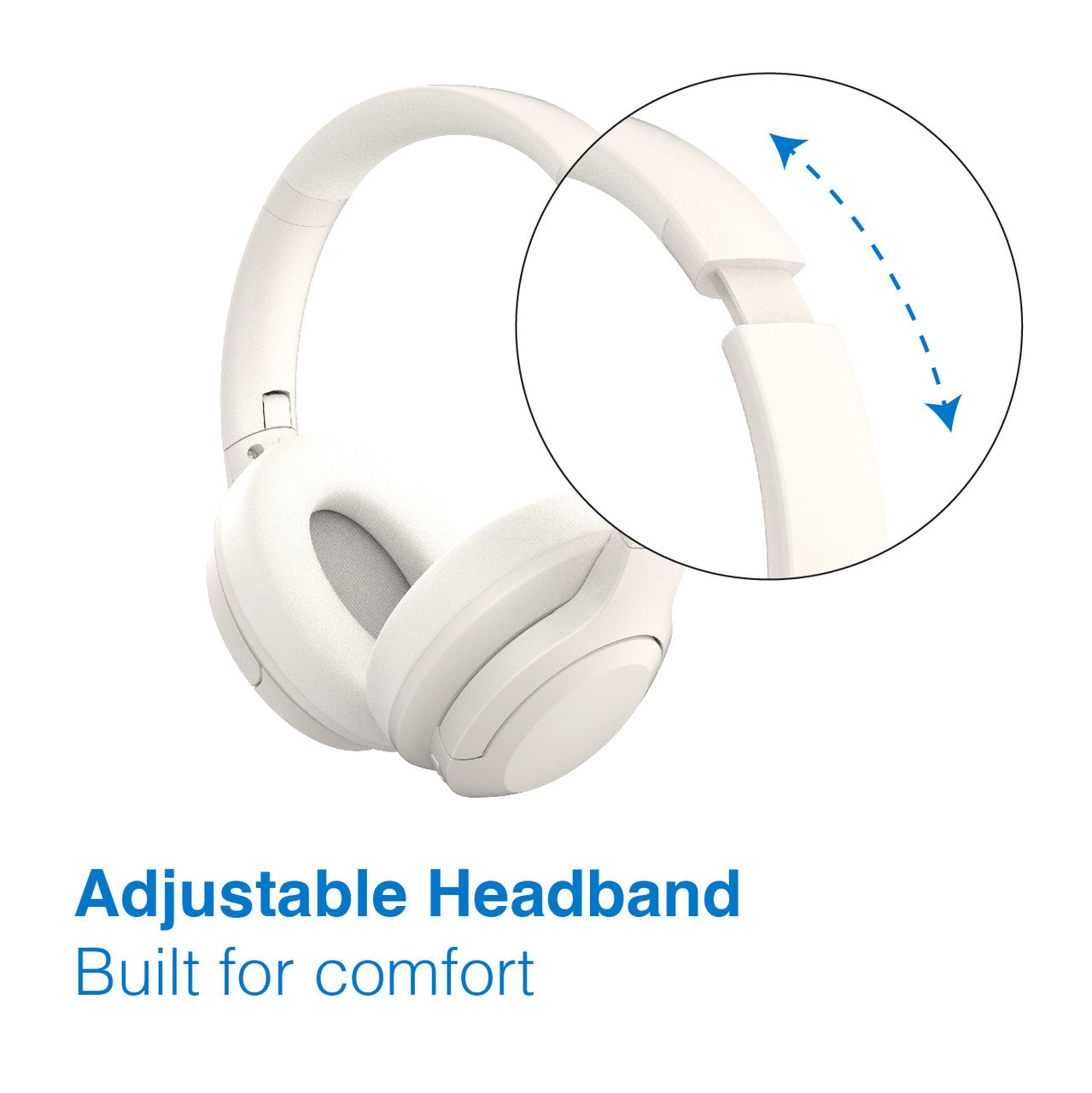 Laser ANC Bluetooth Headphones 20hr Battery - White