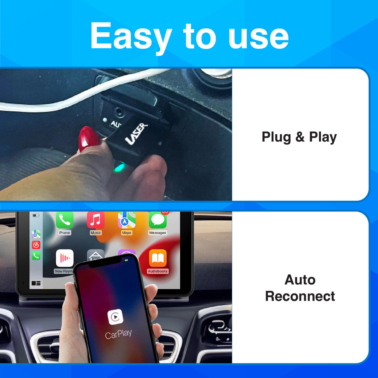 Laser Wireless CarPlay Dongle - Black