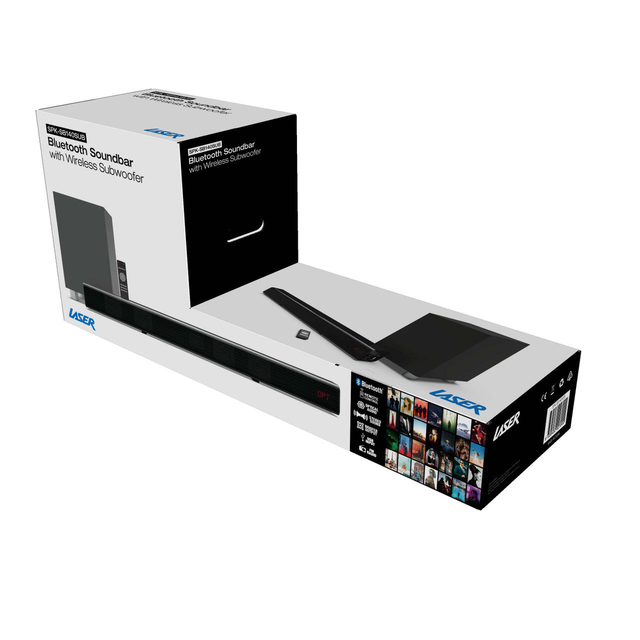 Laser Optical Soundbar with Wireless Sub-woofer