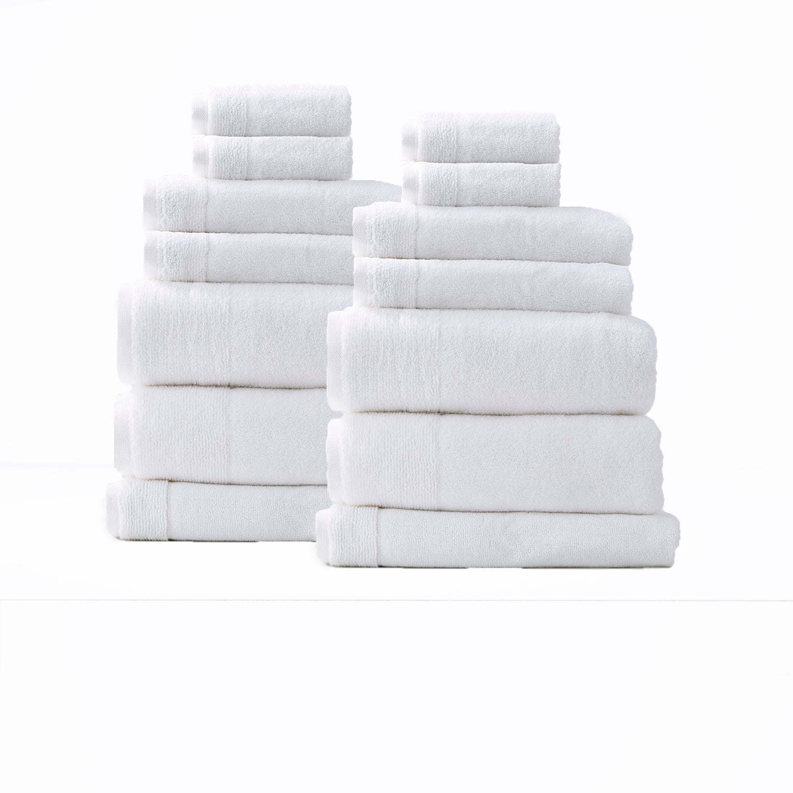 Aireys 650 GSM Zero Twist 14 Piece Snow Bath Towel by Renee Taylor