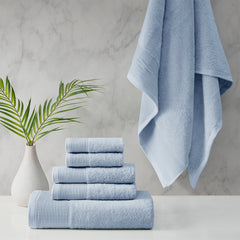 Retreat Cotton Tencel Antimicrobial 6 Piece Blue Towel Set by Cloud Linen