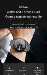 2-in-1 Smartwatch /Earphones & Charging Dock | 4GB MP3, Health Tracker | Titanium Grey | World’s First Patented