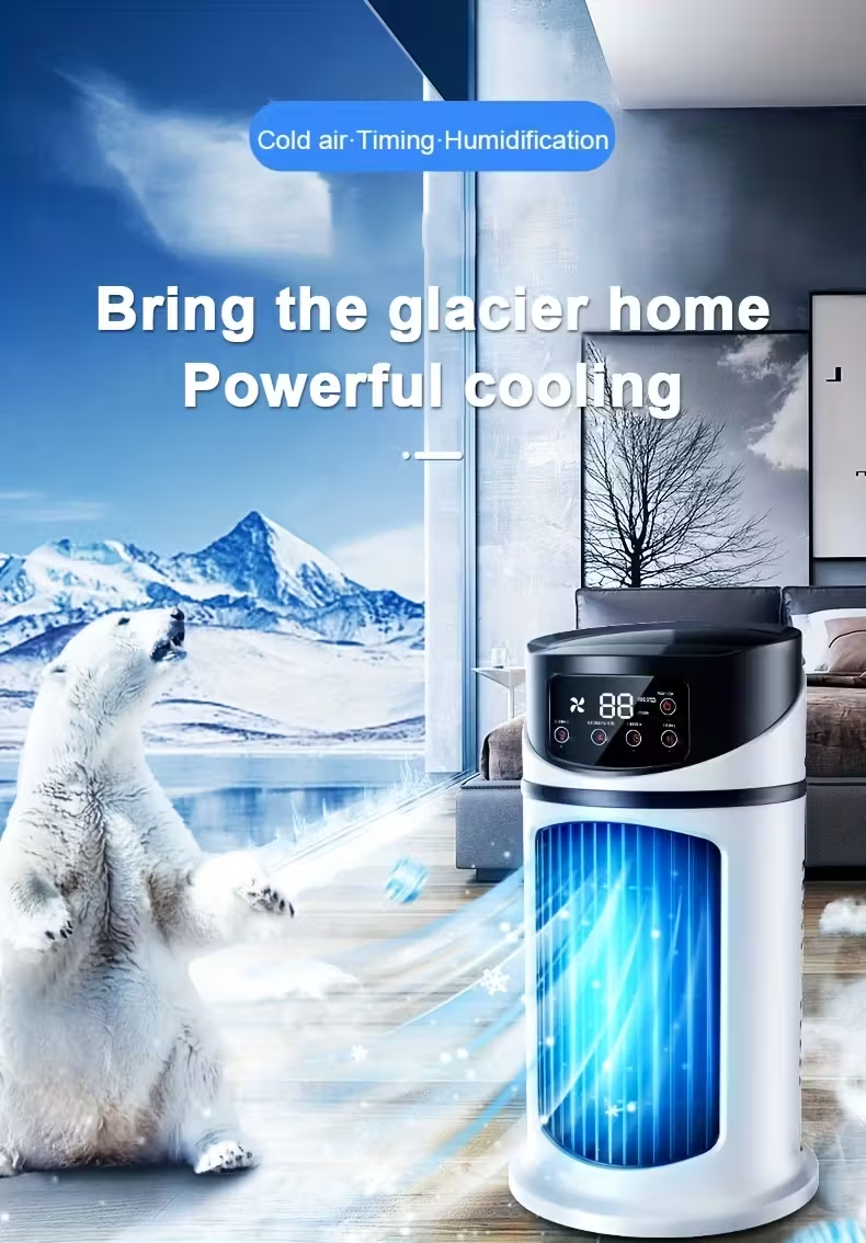 3-second cooling technology! 6-speed USB portable air conditioner humidifier - super silent 25 decibels, 6-hour timer for home / office / dormitory | instant cooling, holiday gift choice